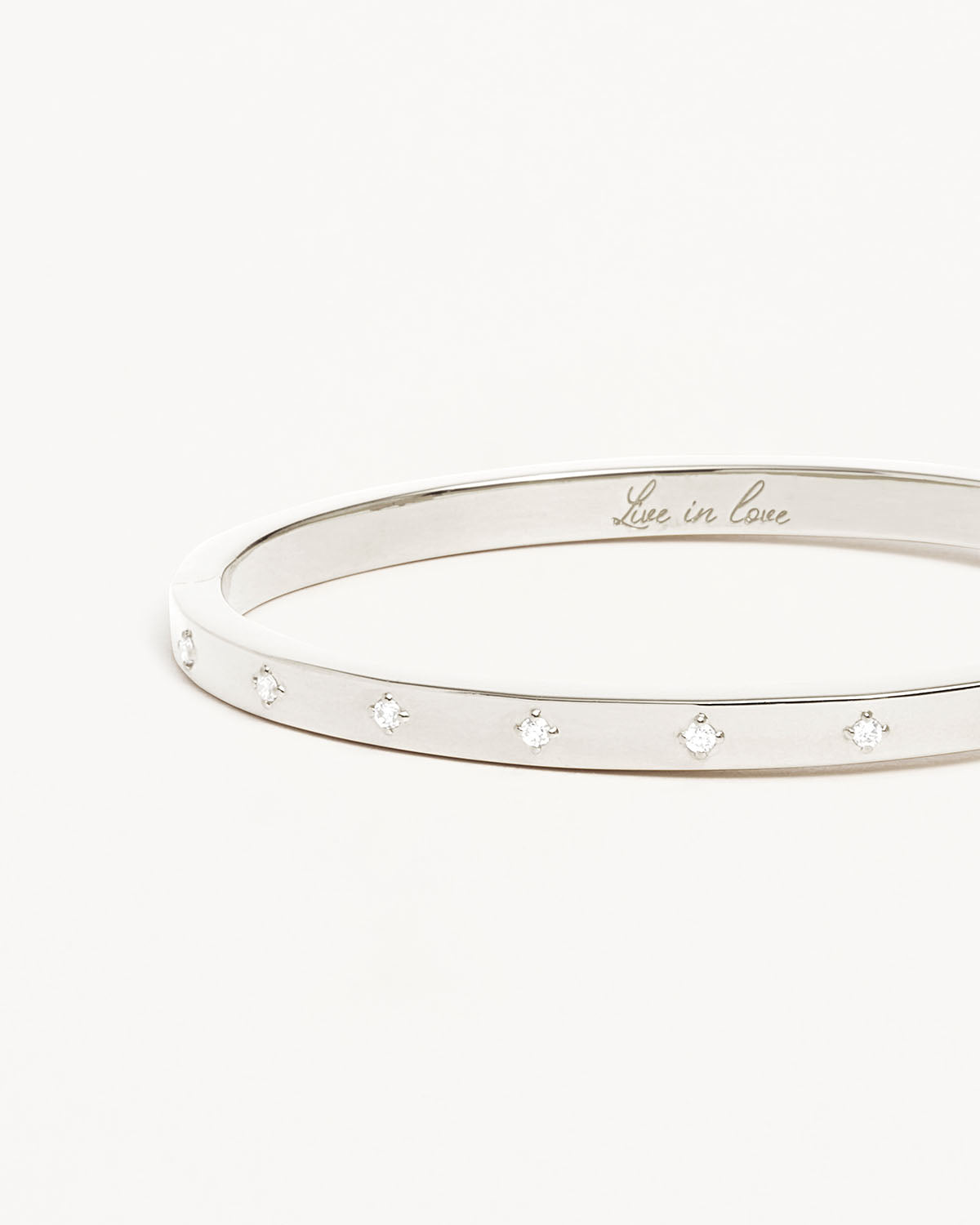 Sterling Silver Live in Love Hinged Bracelet