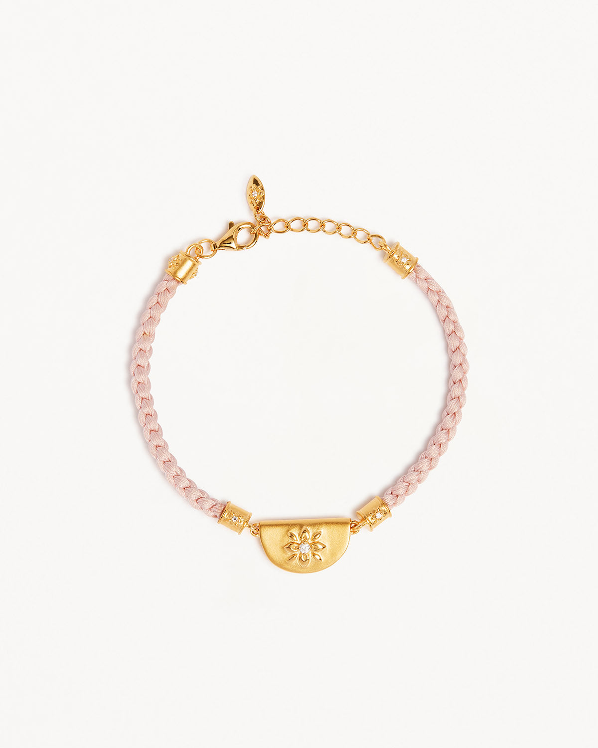 18k Gold Vermeil Lotus Pink Cord Bracelet