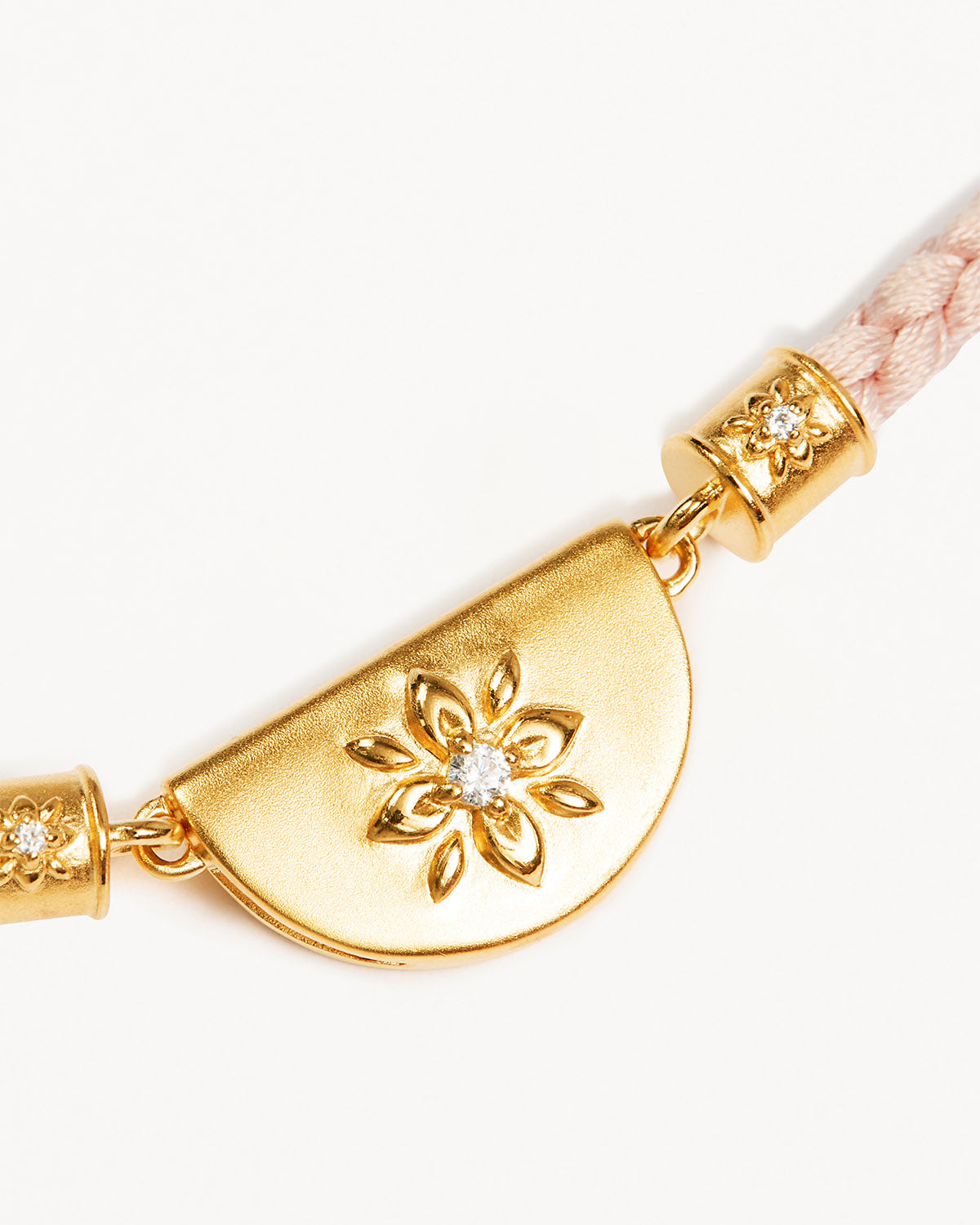 18k Gold Vermeil Lotus Pink Cord Bracelet