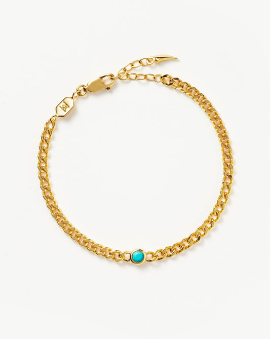 Birthstone Chain Bracelet - December | 18ct Gold Plated Vermeil/Turquoise