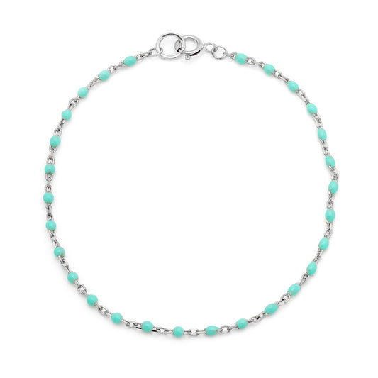 Candy Chain Anklet | Turquoise & Silver