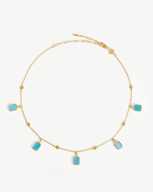 Lena Charm Choker | 18ct Gold Vermeil/Turquoise