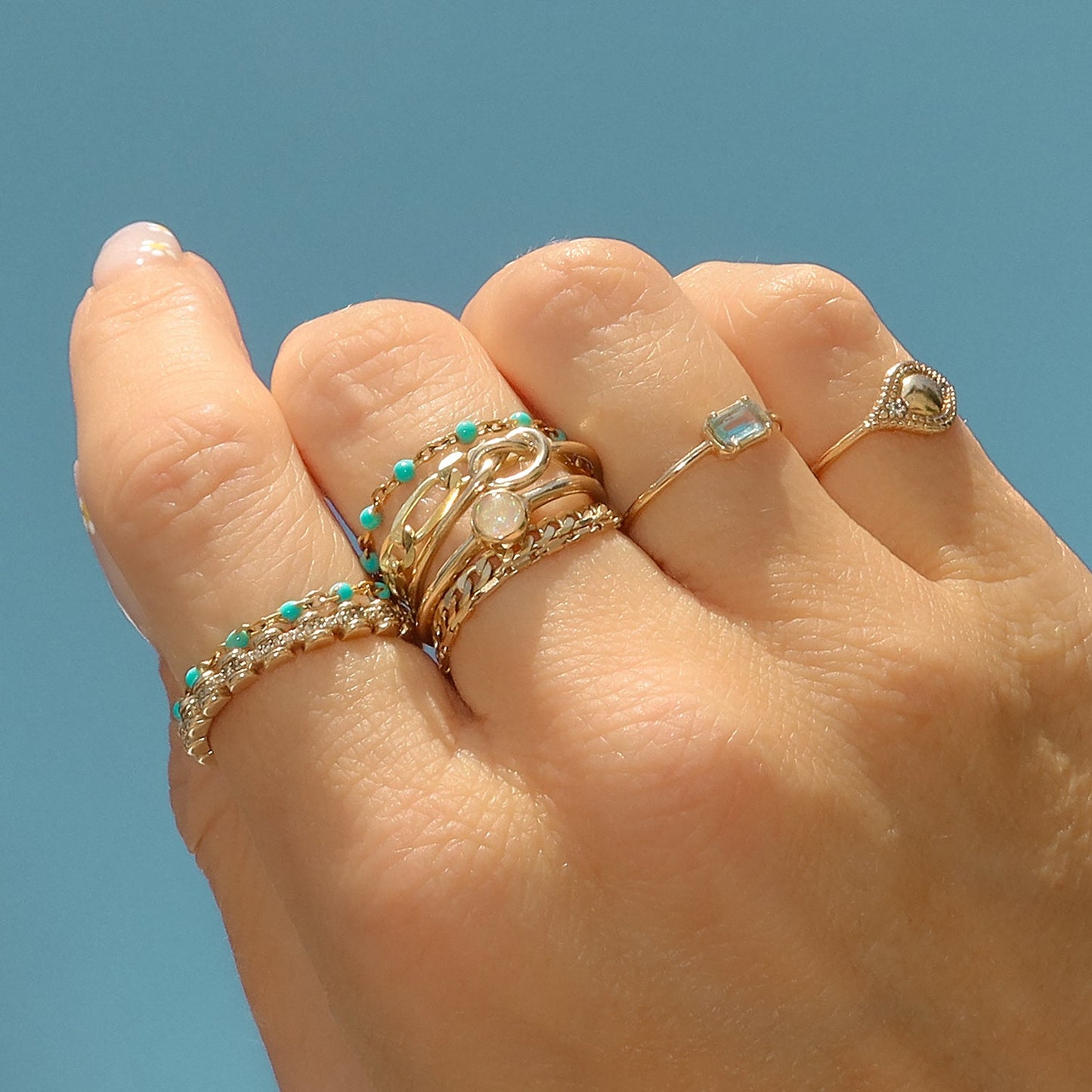 Candy Chain Ring | Turquoise & Gold